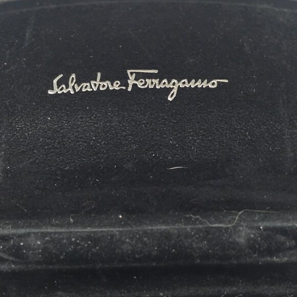 Salvatore Ferragamo Sunglasses Eyeglass Clamshell Case Hard Case Black Fliptop - Picture 4 of 6